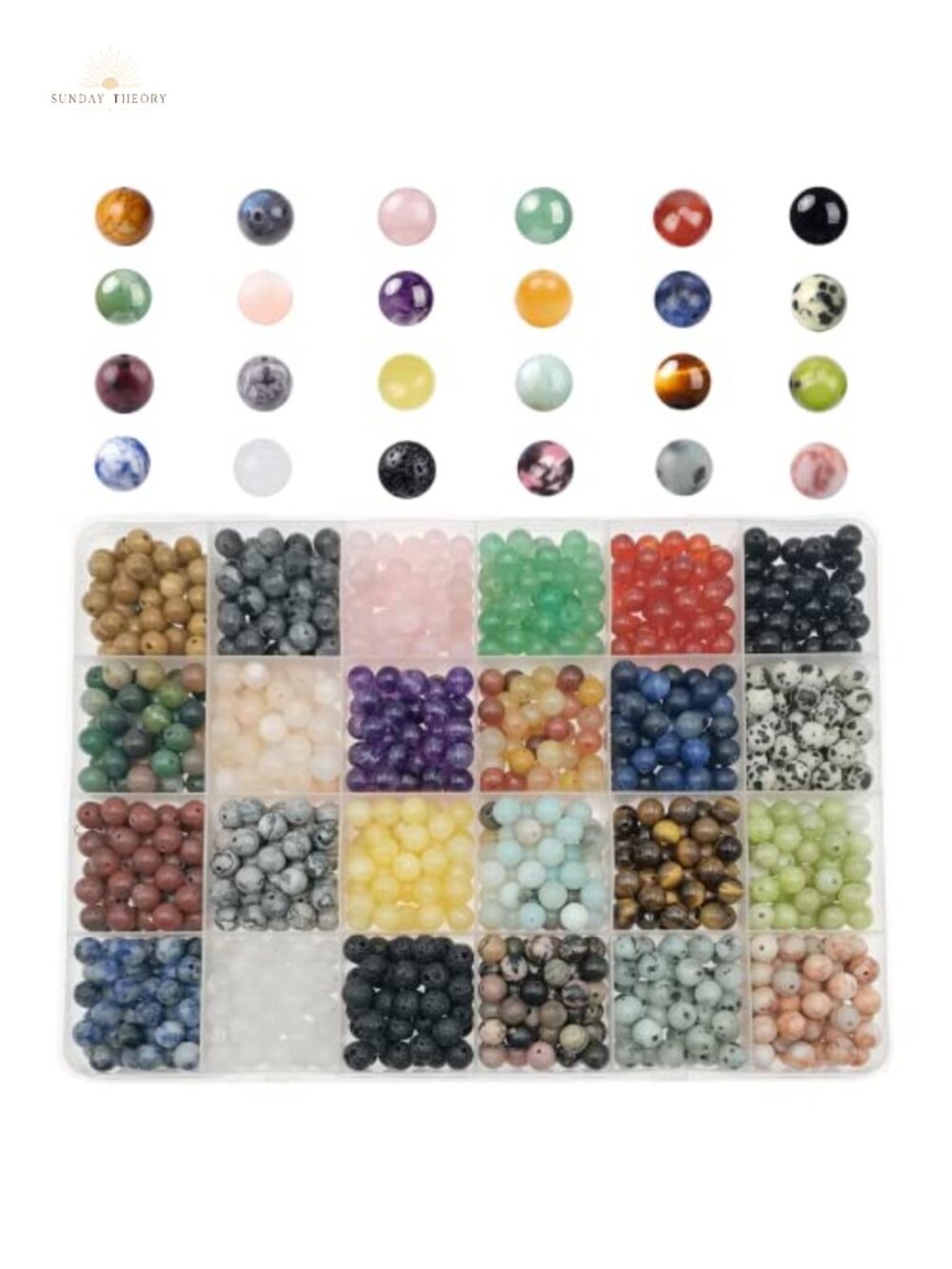1200pcs 6mm Natural Gemstone Beads Crystal Jewelry Making Kit DIY